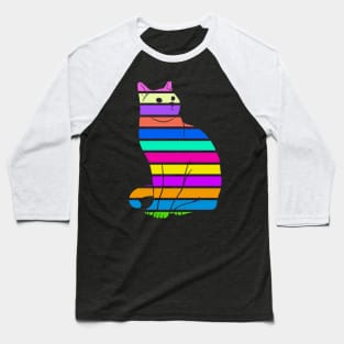 Colorful Cat Baseball T-Shirt